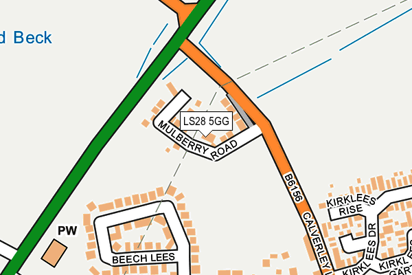 LS28 5GG map - OS OpenMap – Local (Ordnance Survey)