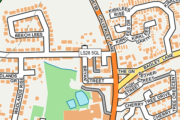 LS28 5GL map - OS OpenMap – Local (Ordnance Survey)