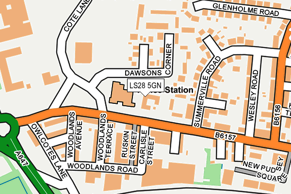 LS28 5GN map - OS OpenMap – Local (Ordnance Survey)