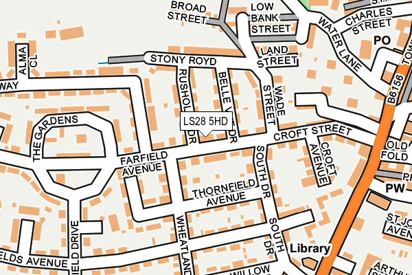 LS28 5HD map - OS OpenMap – Local (Ordnance Survey)