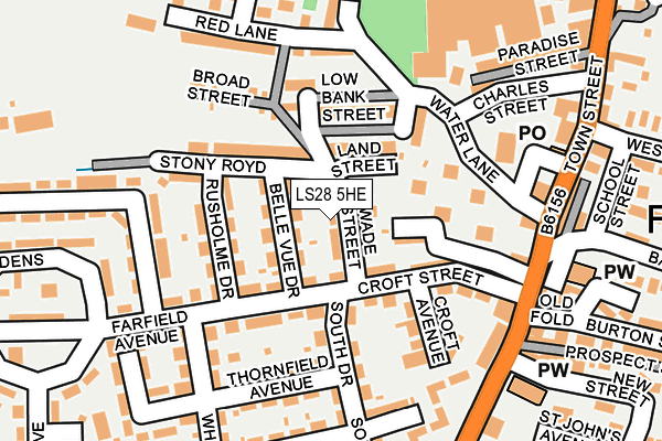 LS28 5HE map - OS OpenMap – Local (Ordnance Survey)