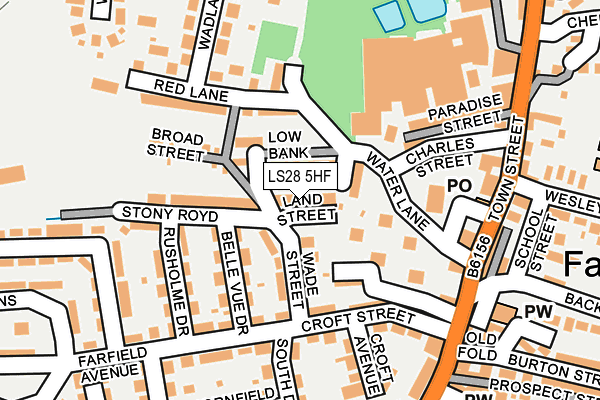 LS28 5HF map - OS OpenMap – Local (Ordnance Survey)