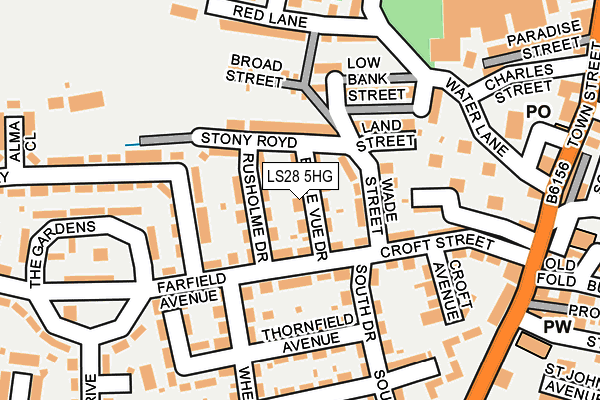LS28 5HG map - OS OpenMap – Local (Ordnance Survey)