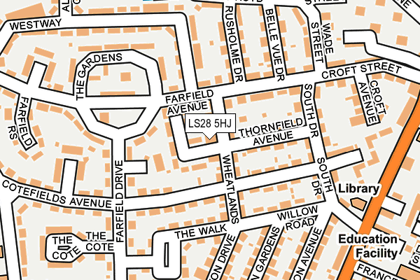 LS28 5HJ map - OS OpenMap – Local (Ordnance Survey)