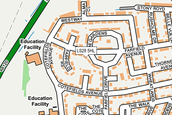 LS28 5HL map - OS OpenMap – Local (Ordnance Survey)