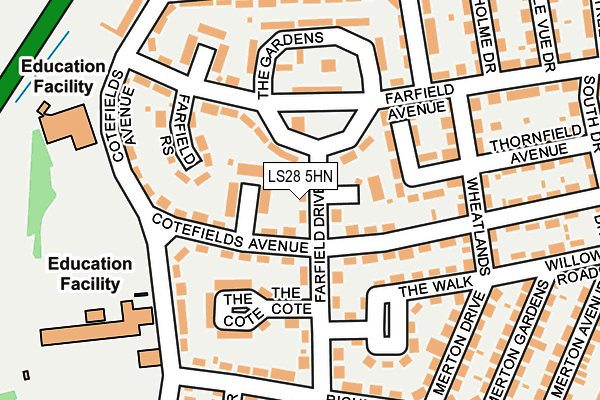 LS28 5HN map - OS OpenMap – Local (Ordnance Survey)