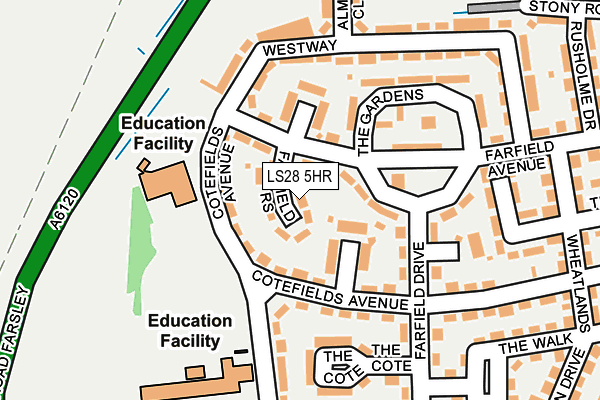 LS28 5HR map - OS OpenMap – Local (Ordnance Survey)