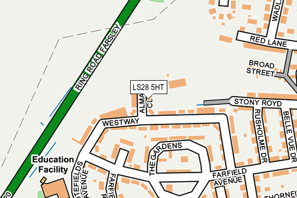 LS28 5HT map - OS OpenMap – Local (Ordnance Survey)