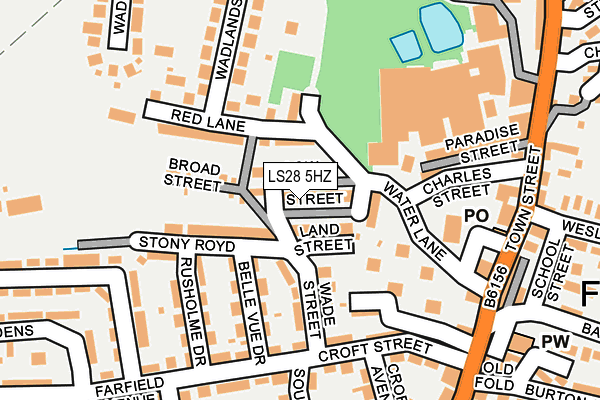 LS28 5HZ map - OS OpenMap – Local (Ordnance Survey)