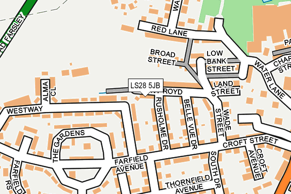 LS28 5JB map - OS OpenMap – Local (Ordnance Survey)