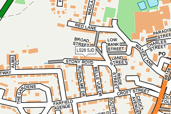 LS28 5JD map - OS OpenMap – Local (Ordnance Survey)