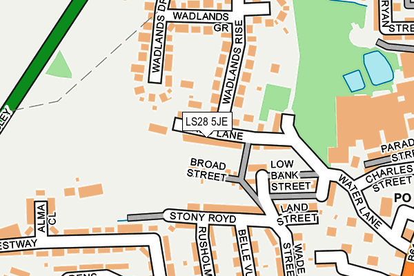 LS28 5JE map - OS OpenMap – Local (Ordnance Survey)