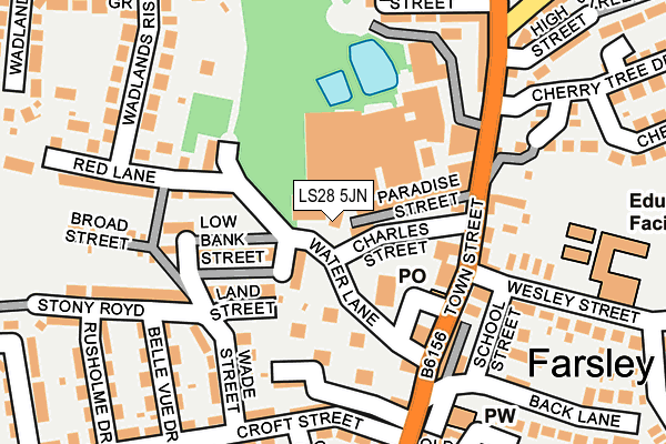 LS28 5JN map - OS OpenMap – Local (Ordnance Survey)