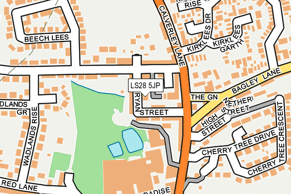 LS28 5JP map - OS OpenMap – Local (Ordnance Survey)