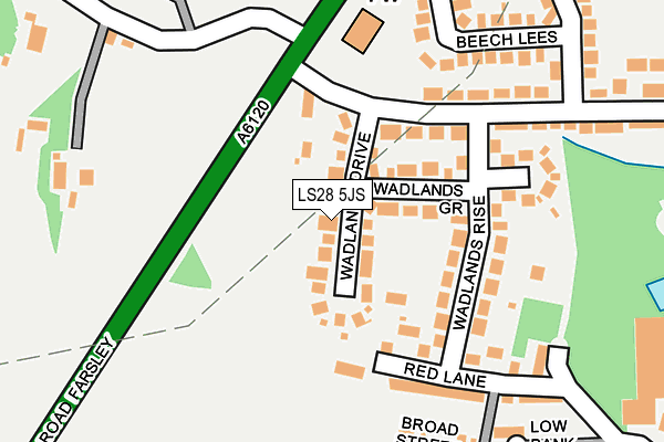 LS28 5JS map - OS OpenMap – Local (Ordnance Survey)