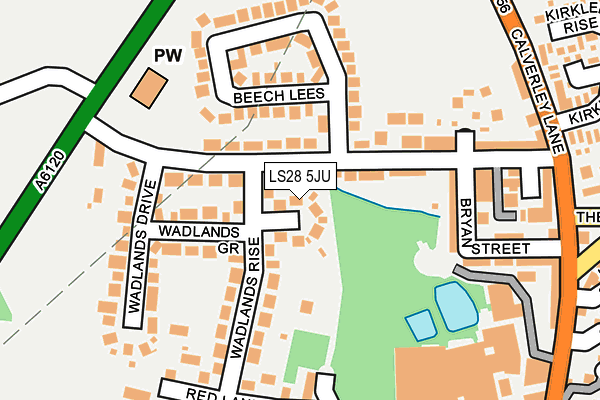 LS28 5JU map - OS OpenMap – Local (Ordnance Survey)