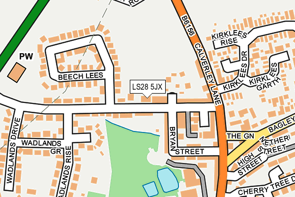 LS28 5JX map - OS OpenMap – Local (Ordnance Survey)