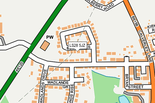 LS28 5JZ map - OS OpenMap – Local (Ordnance Survey)