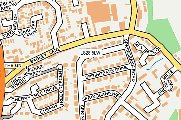 LS28 5LW map - OS OpenMap – Local (Ordnance Survey)