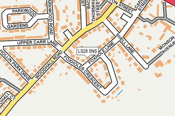 LS28 5NS map - OS OpenMap – Local (Ordnance Survey)