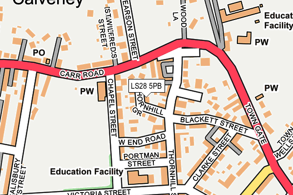 LS28 5PB map - OS OpenMap – Local (Ordnance Survey)