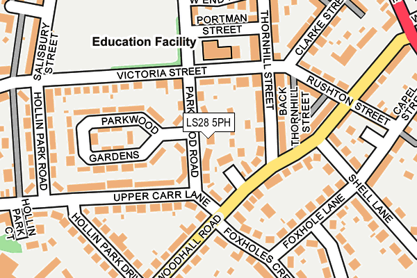 LS28 5PH map - OS OpenMap – Local (Ordnance Survey)