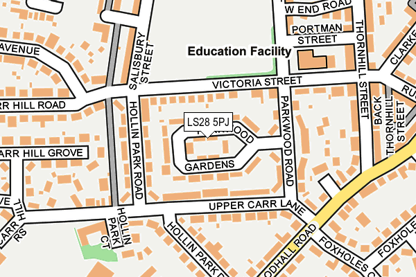 LS28 5PJ map - OS OpenMap – Local (Ordnance Survey)