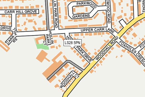 LS28 5PN map - OS OpenMap – Local (Ordnance Survey)