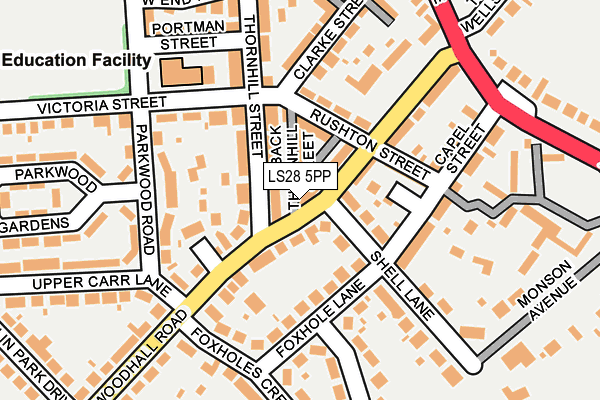 LS28 5PP map - OS OpenMap – Local (Ordnance Survey)
