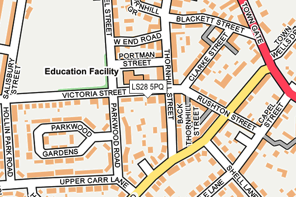 LS28 5PQ map - OS OpenMap – Local (Ordnance Survey)