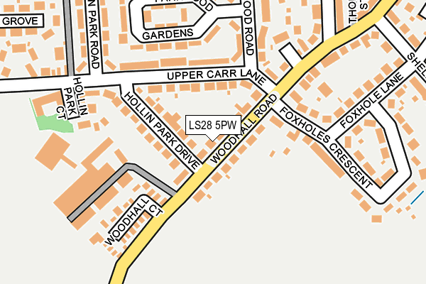 LS28 5PW map - OS OpenMap – Local (Ordnance Survey)