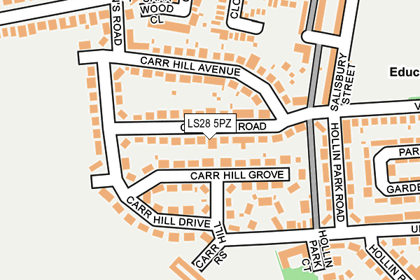 LS28 5PZ map - OS OpenMap – Local (Ordnance Survey)