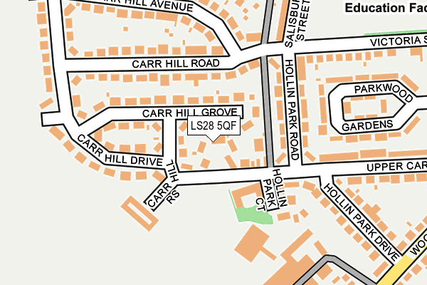 LS28 5QF map - OS OpenMap – Local (Ordnance Survey)