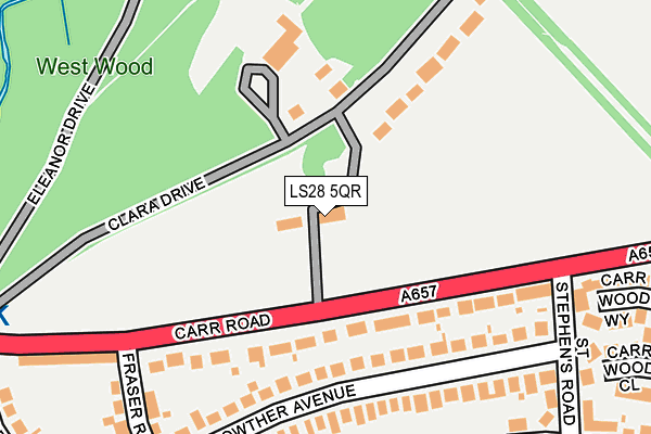 LS28 5QR map - OS OpenMap – Local (Ordnance Survey)