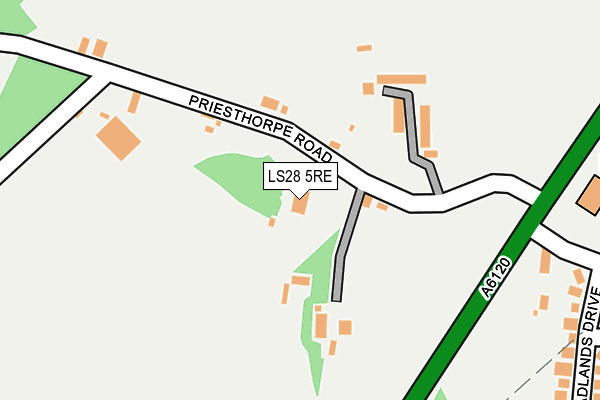 LS28 5RE map - OS OpenMap – Local (Ordnance Survey)