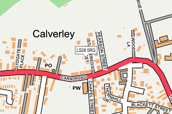 LS28 5RQ map - OS OpenMap – Local (Ordnance Survey)