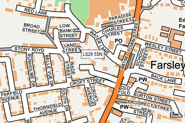 LS28 5SN map - OS OpenMap – Local (Ordnance Survey)
