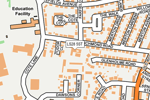 LS28 5ST map - OS OpenMap – Local (Ordnance Survey)