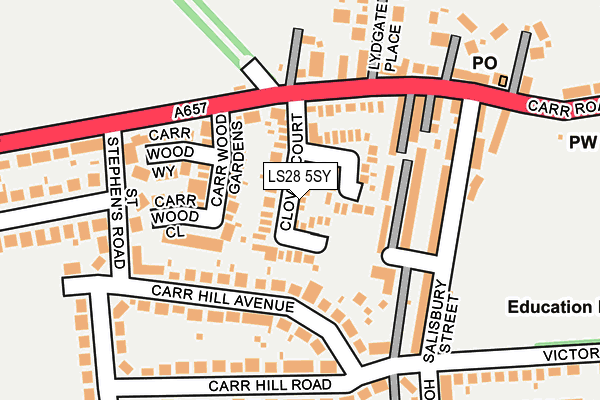 LS28 5SY map - OS OpenMap – Local (Ordnance Survey)