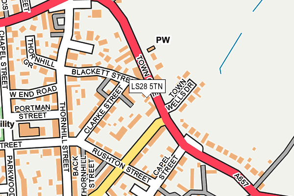 LS28 5TN map - OS OpenMap – Local (Ordnance Survey)