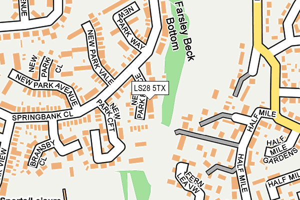 LS28 5TX map - OS OpenMap – Local (Ordnance Survey)