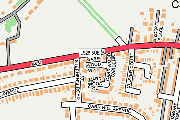 LS28 5UE map - OS OpenMap – Local (Ordnance Survey)