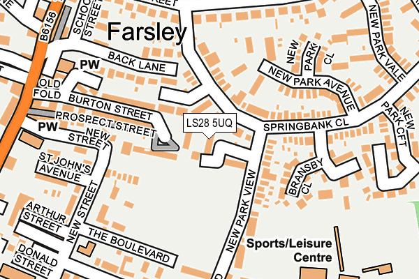 LS28 5UQ map - OS OpenMap – Local (Ordnance Survey)