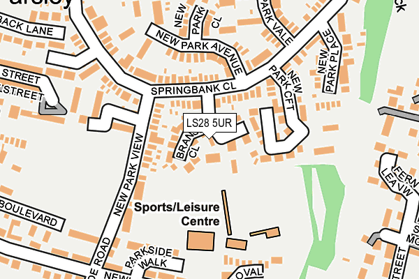 LS28 5UR map - OS OpenMap – Local (Ordnance Survey)