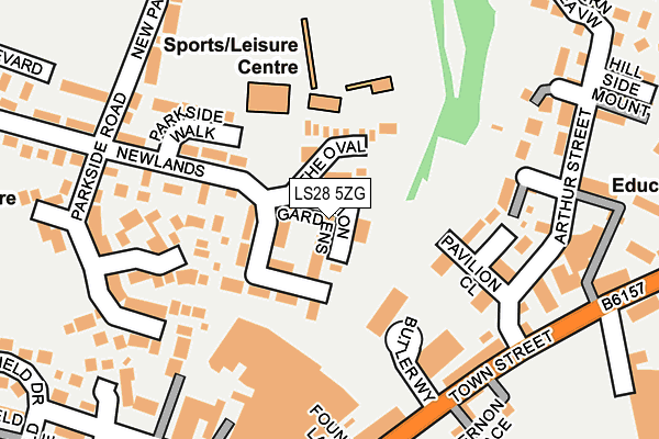 LS28 5ZG map - OS OpenMap – Local (Ordnance Survey)