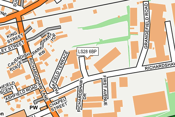 LS28 6BP map - OS OpenMap – Local (Ordnance Survey)