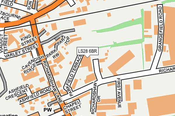 LS28 6BR map - OS OpenMap – Local (Ordnance Survey)
