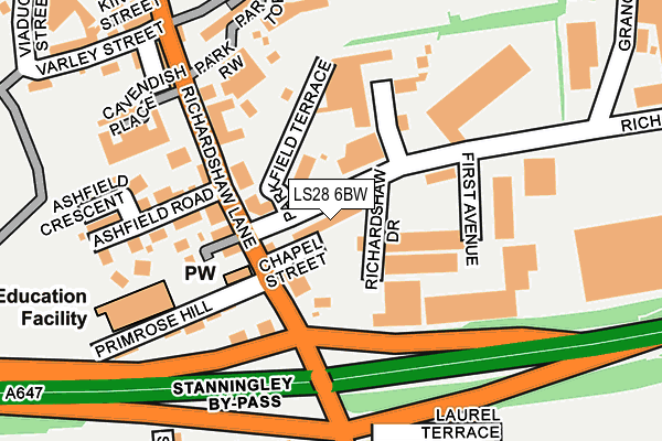 LS28 6BW map - OS OpenMap – Local (Ordnance Survey)