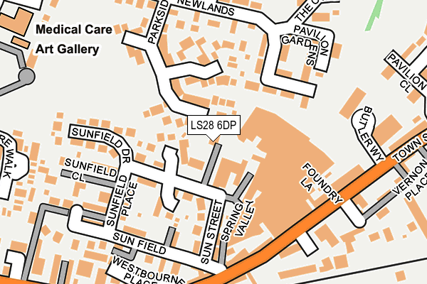 LS28 6DP map - OS OpenMap – Local (Ordnance Survey)