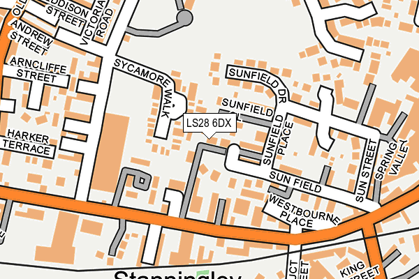LS28 6DX map - OS OpenMap – Local (Ordnance Survey)